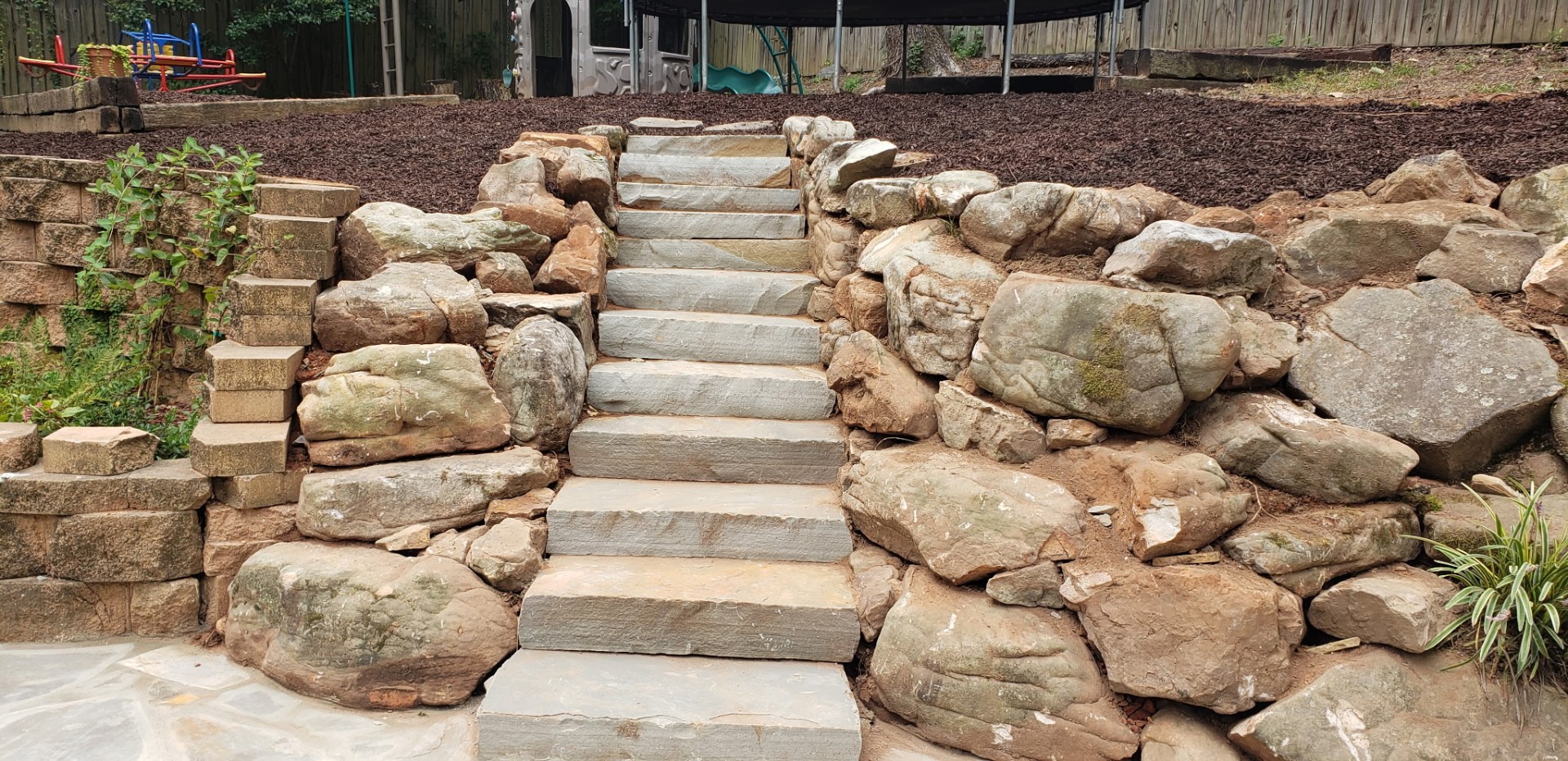 Steppers with Fieldstone